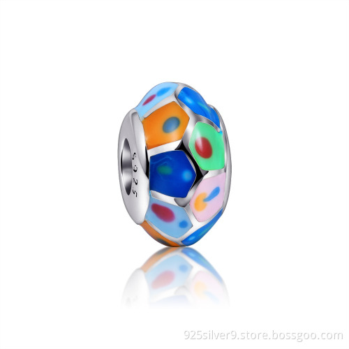 925 Sterling Silver European Beads Enamel Charms Fit Bracelets